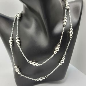 Women's Chaps Silver Tone Station Necklace Long